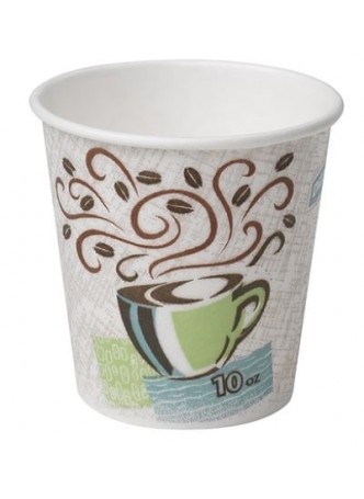 Dixie® PerfecTouch® 10 oz. Insulated Paper Hot Cup, Fits Large Lids, Coffee Haze, 500/CT